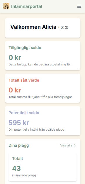 Dashboard i mobilvy